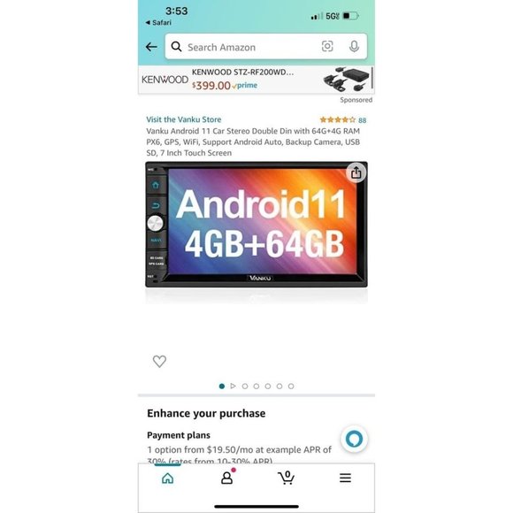 Vanku Android 11 7” Touch Screen Car Radio - Picture 1 of 7